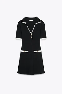 RIBBED DRESS WITH METAL BUTTONS
