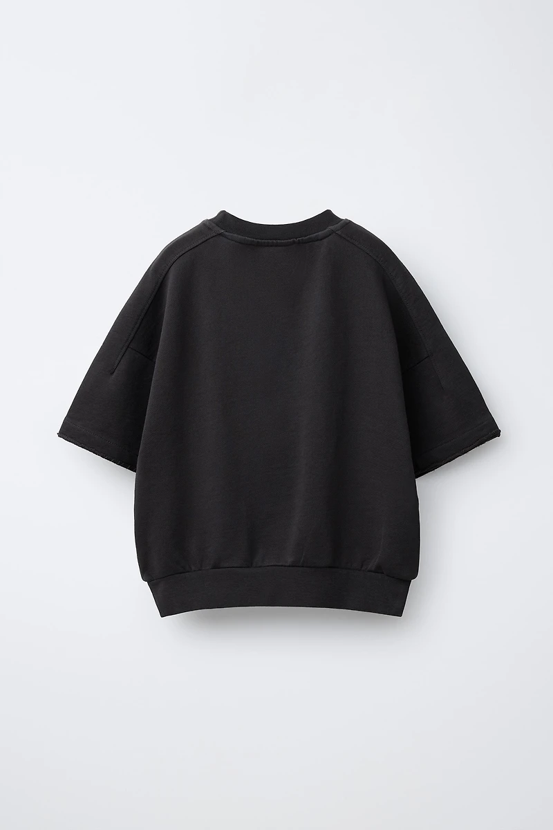 FLEECE TEXT T-SHIRT