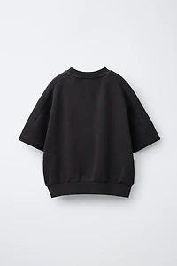 FLEECE TEXT T-SHIRT