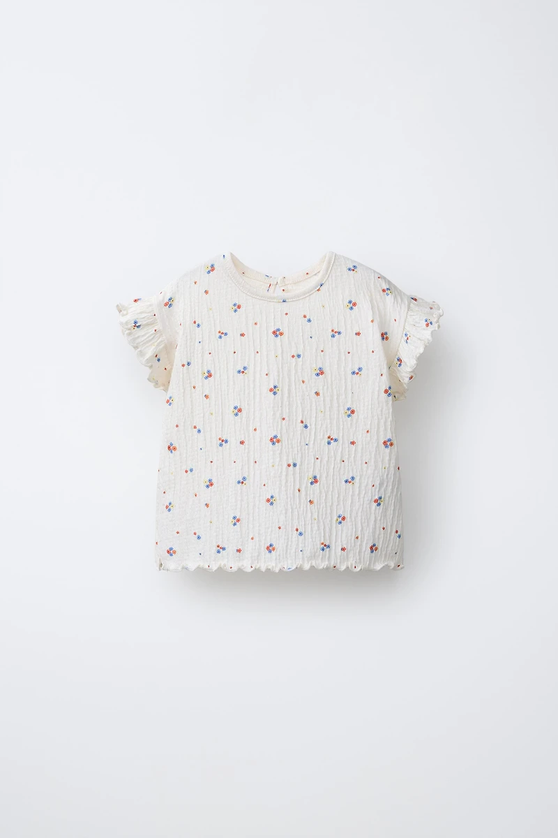 TEXTURED FLORAL T-SHIRT