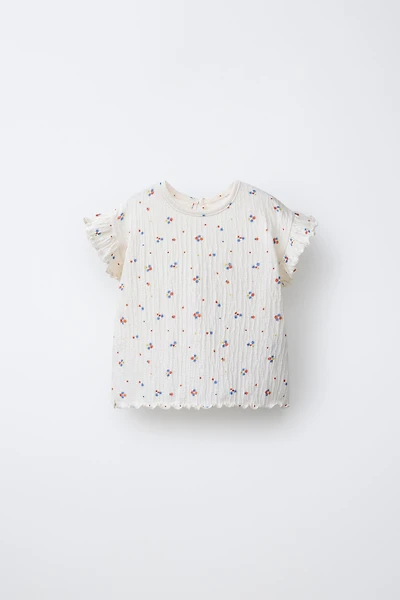 TEXTURED FLORAL T-SHIRT