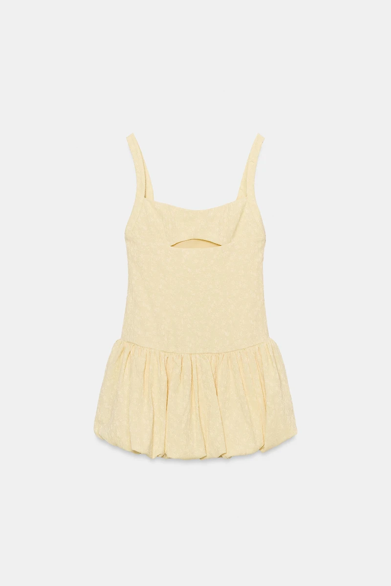 ROBE COURTE TEXTURÉE EFFET BALLON