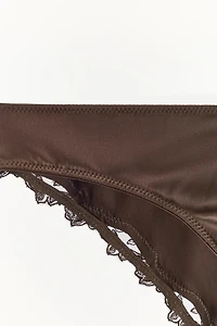 SATIN EFFECT LACE PANTIES