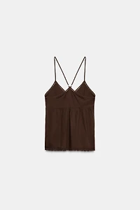 EMBROIDERED GAUZE CAMISOLE