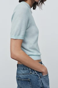 WOOL SHORT SLEEVE JUMPER