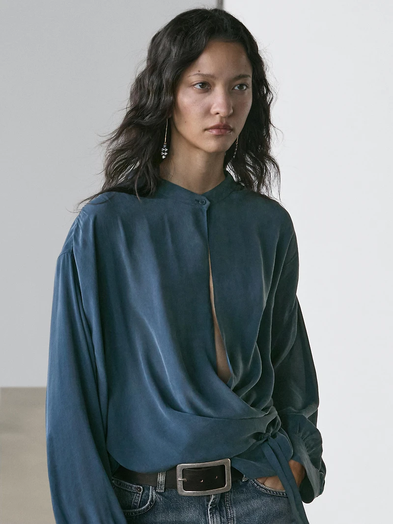 Blouse fluide cache-cœur