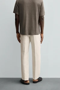 REGULAR FIT PLEATED PANTS