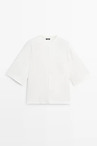 100% cotton short sleeve seamed T-shirt