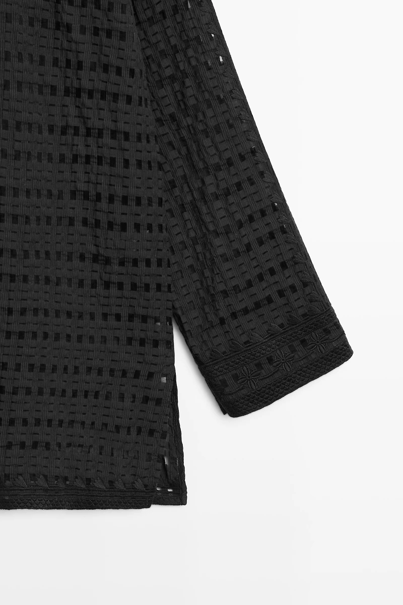 Flowing embroidered shirt