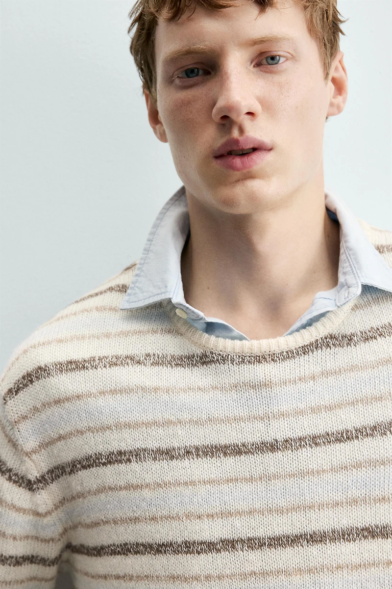 LINEN - CASHMERE STRIPED JUMPER