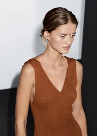 Long knit crossover dress