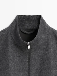 Wool blend bomber jacket