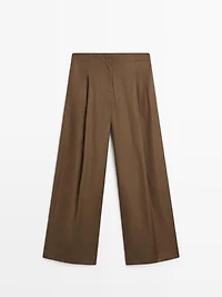 High-waist wide-leg trousers