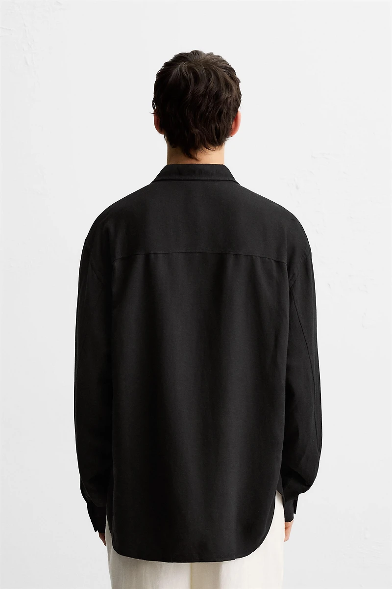 CHEMISE VISCOE - LIN À LACETS