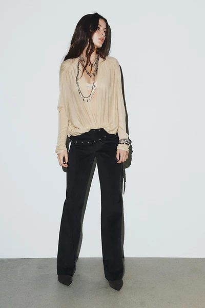 FLARE PAREO PANTS WITH STUDS