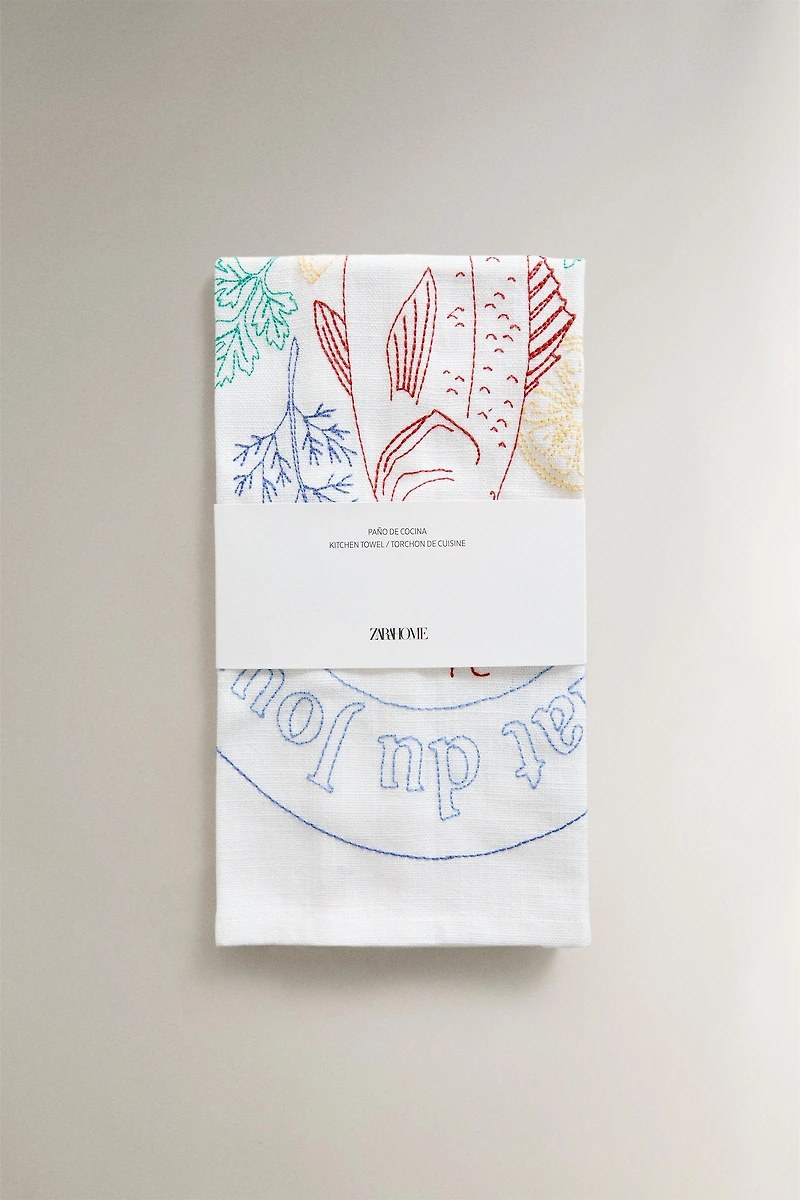 FISH PLATE TEA TOWEL
