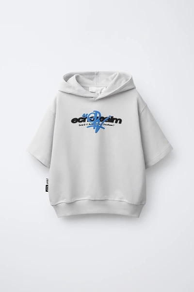 SHORT SLEEVE HOODED SWEATSHIRT