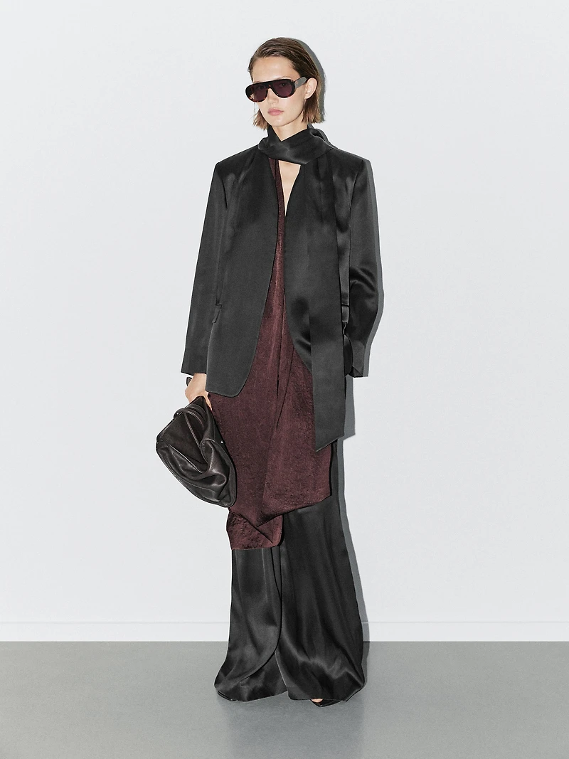 Satin wide-leg trousers