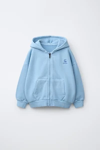 EMBROIDERED LOGO ZIP HOODIE