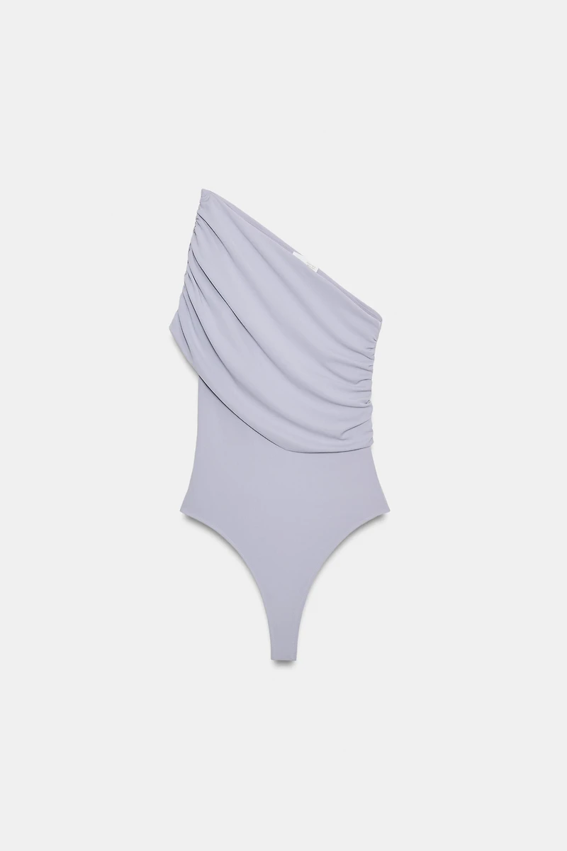 ASYMMETRIC DRAPED BODYSUIT