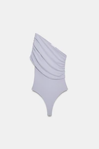 ASYMMETRIC DRAPED BODYSUIT