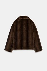 SHORT FAUX FUR COAT