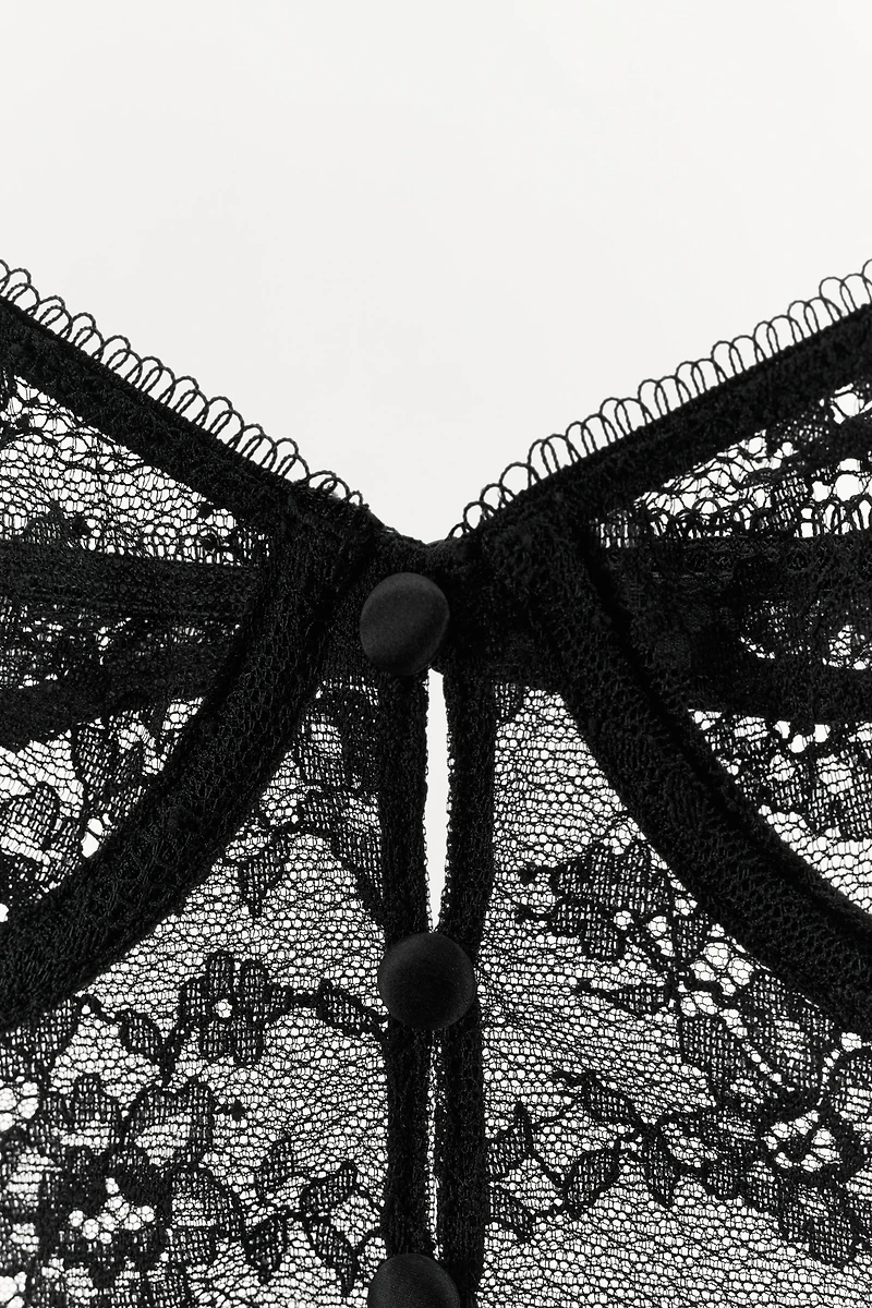 BUTTON LACE BODYSUIT