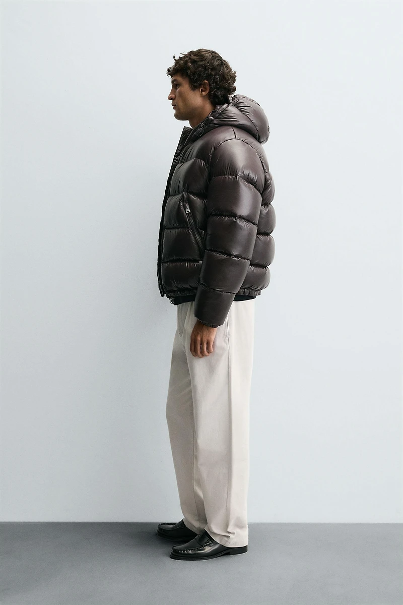 100% FEATHER WATER REPELLENT PUFFER JACKET