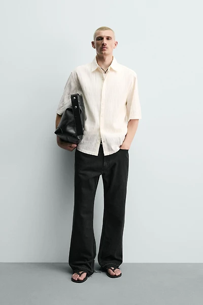 WRINKLED EFFECT RELAXED FIT SHIRT