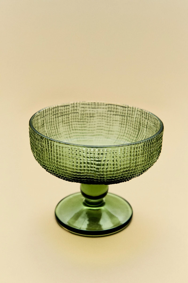ICE-CREAM CUP GLASS WITH RAISED DESIGN