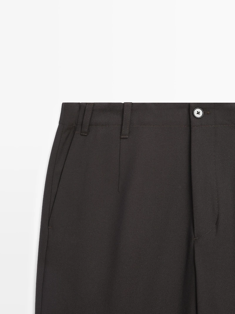 Cool wool textured trousers