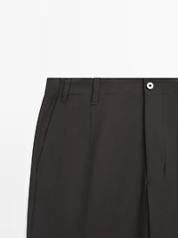 Cool wool textured trousers