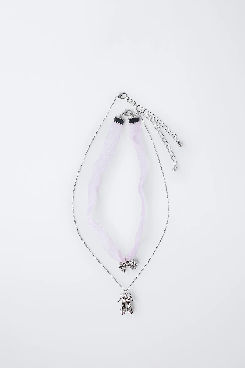 PACK OF TWO BALLET NECKLACES