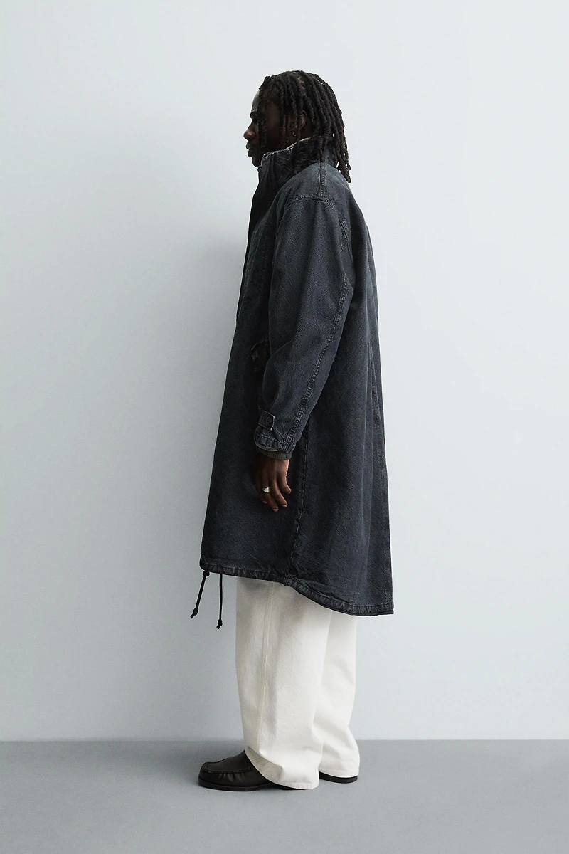 WASHED DENIM RELAXED FIT COAT