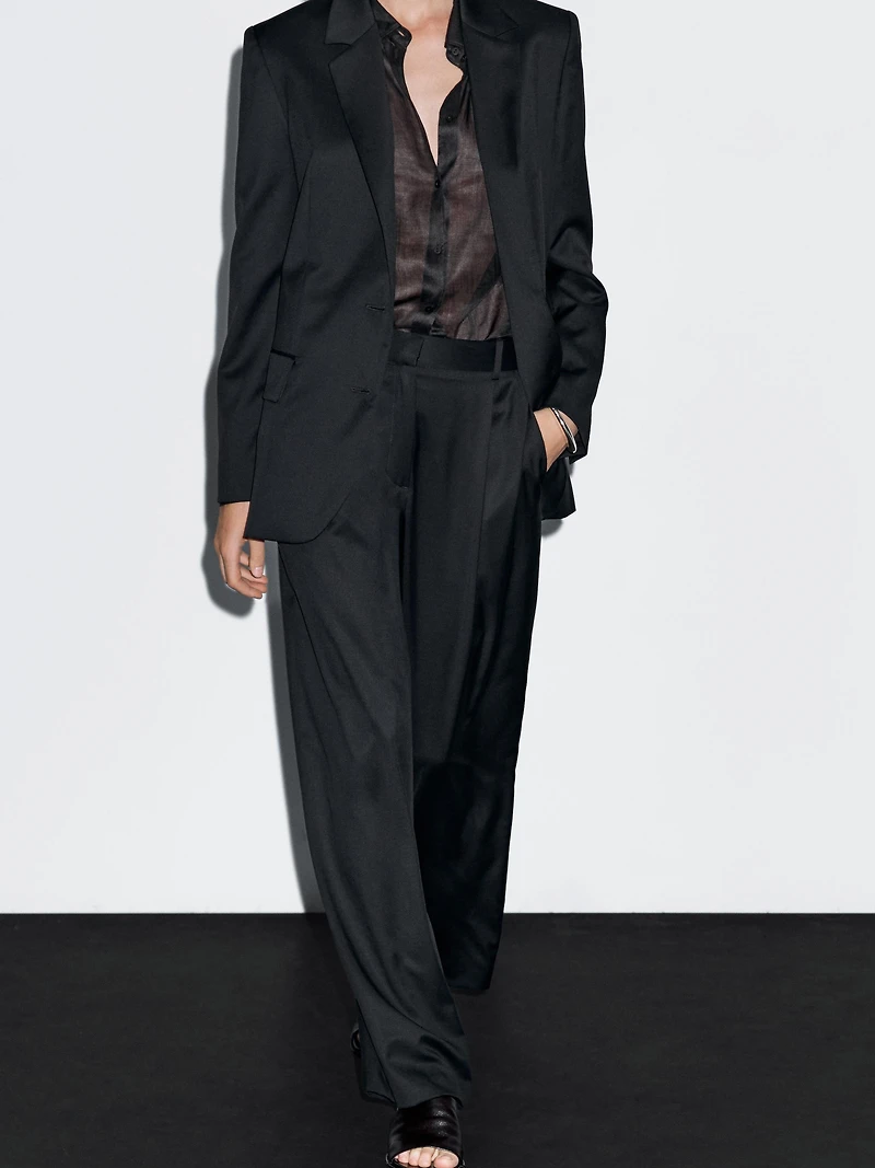 Pantalon plissé 100 % laine extra-fine