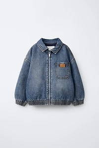 DENIM JACKET WITH REMOVABLE FLEECE HOODIE