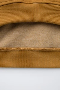 RAISED TEXT HOODIE SWEATSHIRT