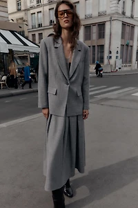 HERRINGBONE BLAZER WITH SHOULDER PADS