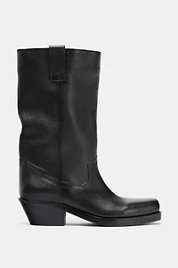 BOTTINES COW-BOY EN CUIR