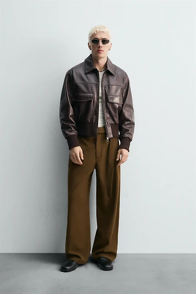 BELTED RELAXED FIT PANTS