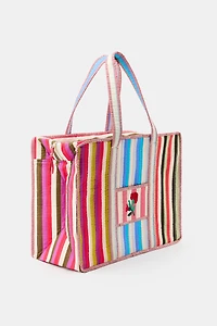 FLORAL STRIPE QUILTED BAG