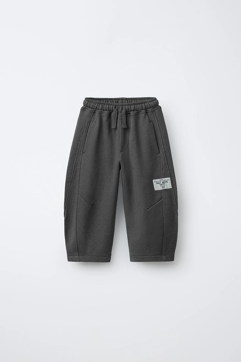 BARREL PLUSH PANTS WITH LABEL