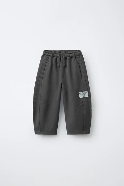BARREL PLUSH PANTS WITH LABEL
