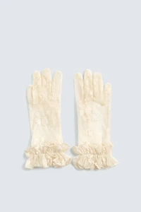 SEMI-SHEER FLORAL GLOVES HARRY LAMBERT FOR ZARA X DISNEY