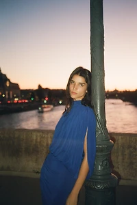 DRAPED CAPE DRESS