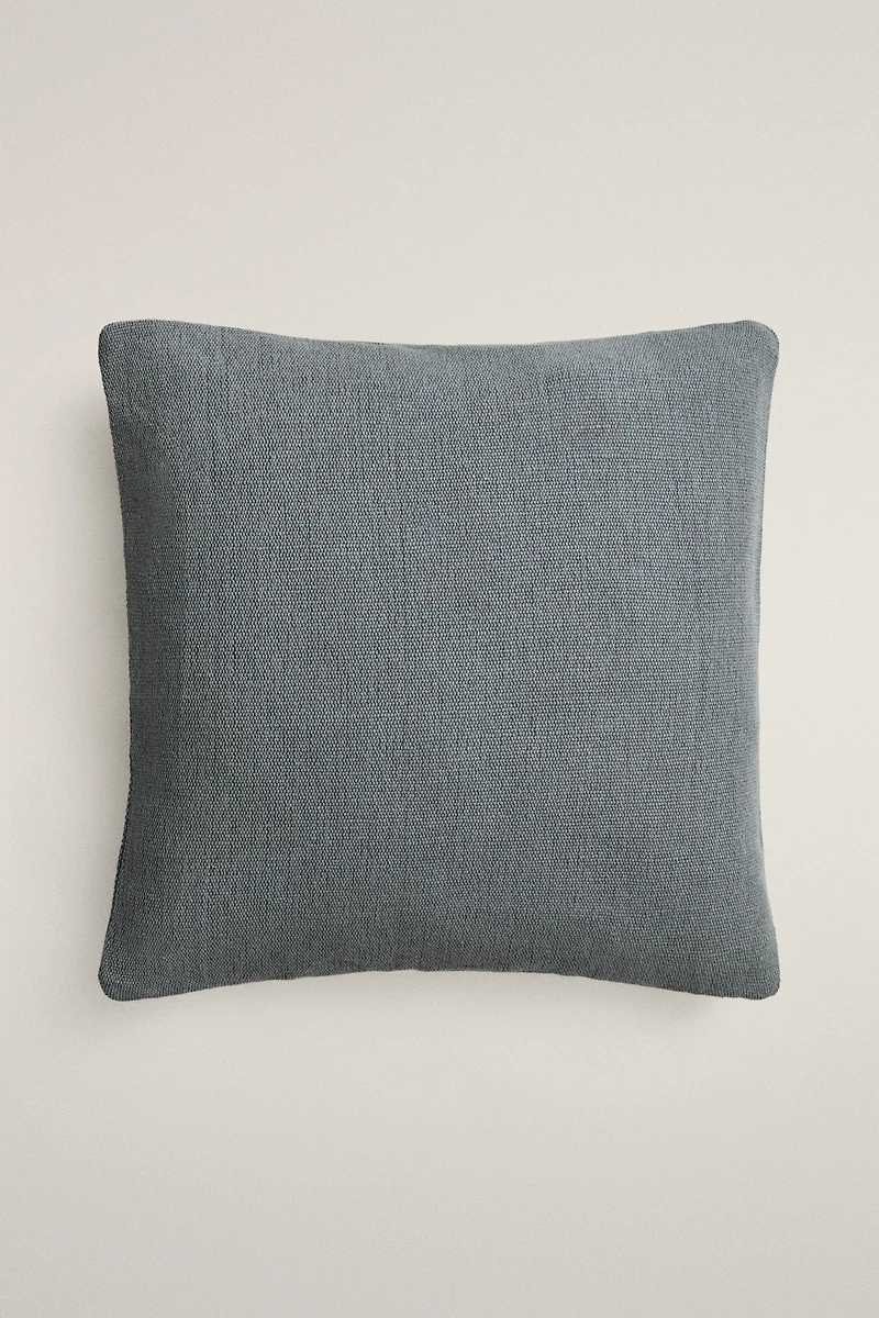 JUTE AND COTTON THROW PILLOW COVER