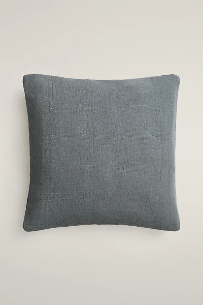 JUTE AND COTTON THROW PILLOW COVER