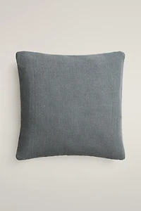 JUTE AND COTTON THROW PILLOW COVER