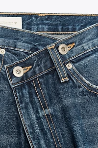 TRF HIGH WAIST CROSSOVER WIDE LEG JEANS