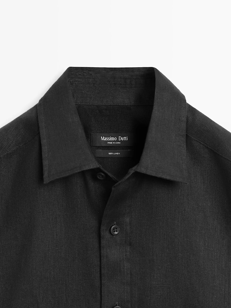 Slim fit 100% linen shirt